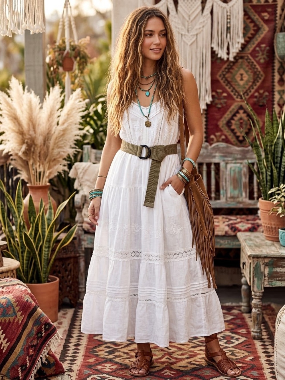 Cotton Green One Size Belt Adjustable Fall Dopamine Boho
